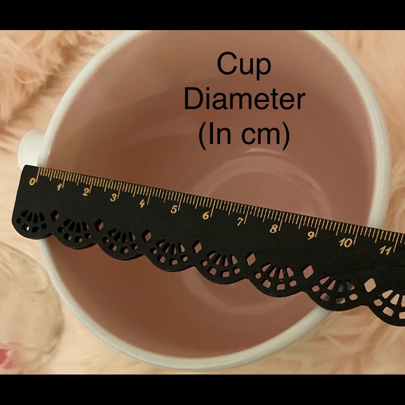 XL Coffee or soup mug- pink inside gold eyelashes! - Picture 3 of 6